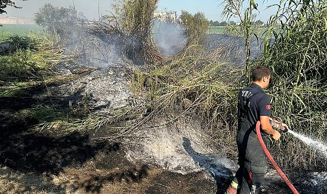 Aydın Büyükşehir Belediyesi İtfaiye Daire Başkanlığı grupları süratli bir formda müdahale ederek denetim altına aldı