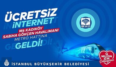 İBB’ye ilişkin M4 Kadıköy-Sabiha Gökçen Havalimanı Metro Sınırı’nda fiyatsız sınırsız internet İBB Wi-Fi hizmeti başladı