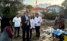 Lider Levent Koç selden ziyan gören Güzelcekale’de incelemelerde bulundu