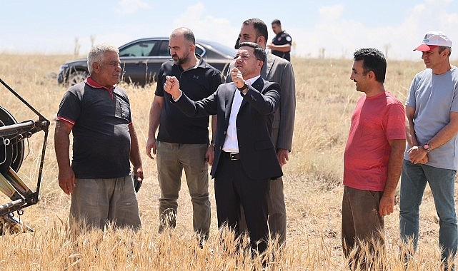 Nevşehir Belediyesi, mülkiyeti kendisine ilişkin olan yerlerden birinci buğday hasadını gerçekleştirdi